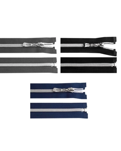 Špirálový zips No 7 dĺžka 75 cm so striebornými zúbkami - 1 ks