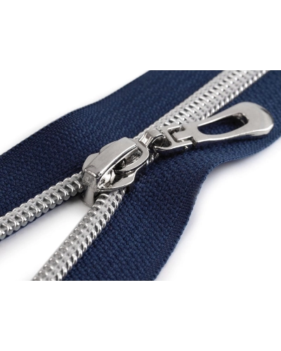 Fermoar spiralat argintiu, No 7 lungime 80 cm - 1 buc. | Mimib