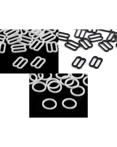 Inele și reglori sutien, lățime 12 mm - 20 buc. | Mimib