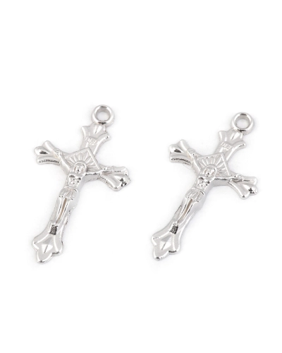Prívesok krížik na ruženec 17x31 mm - 10 ks | Mimib