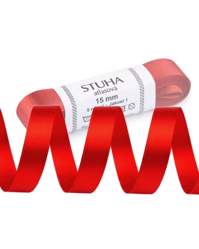 Panglică dublu satinată, lățime 15 mm, 5 m/pac - 5 m | Mimib