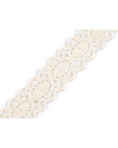 Dantelă bumbac croşetată, lățime 25 mm - 22.5 m | Mimib