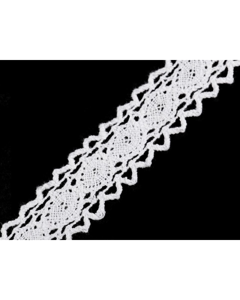 Dantelă bumbac croşetată, lățime 25 mm - 22.5 m | Mimib