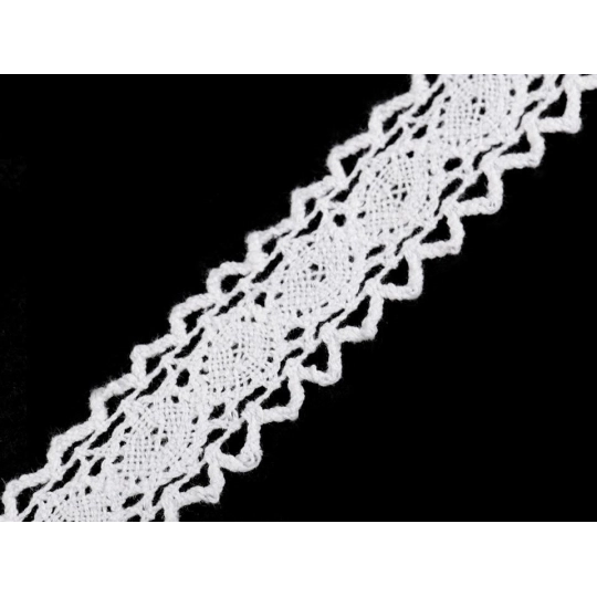 Dantelă bumbac croşetată, lățime 25 mm - 22.5 m | Mimib