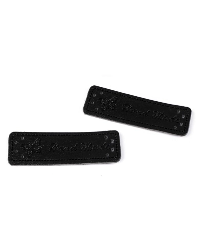 Eticheta piele Hand made, 15x50 mm - 5 buc. | Mimib