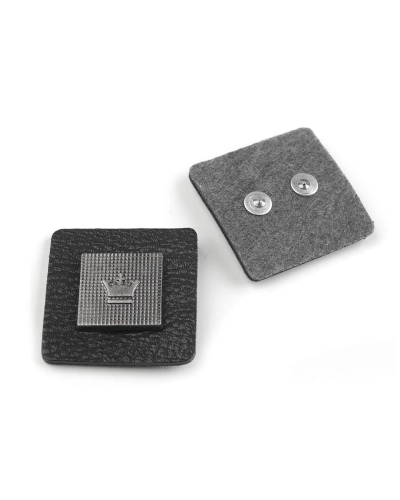 Emblemă piele și metal, 30x30 mm - 2 buc. | Mimib