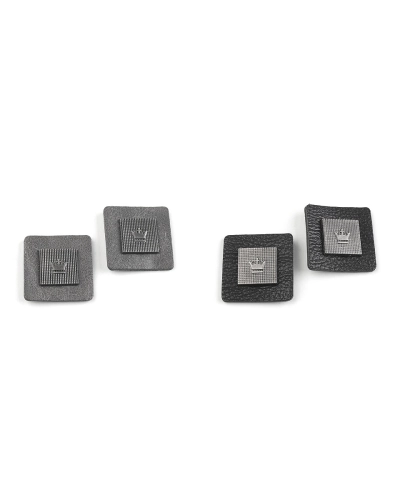 Emblemă piele și metal, 30x30 mm - 2 buc. | Mimib