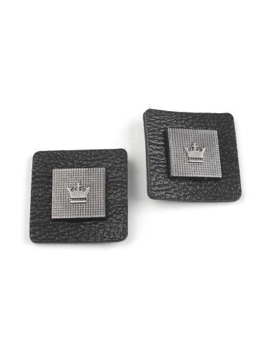 Emblemă piele și metal, 30x30 mm - 2 buc. | Mimib