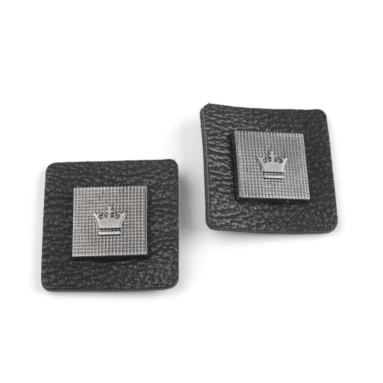 Emblemă piele și metal, 30x30 mm - 2 buc. | Mimib