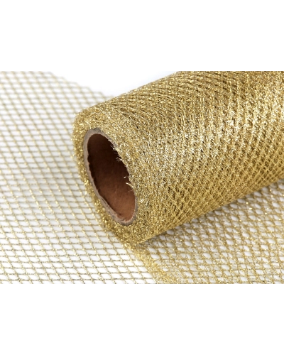 Panglică plasă lurex, lățime 15 cm - 4.5 m | Mimib