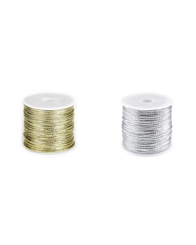Șnur plat lurex, gol în interior, lățime 2 mm - 1 buc. | Mimib