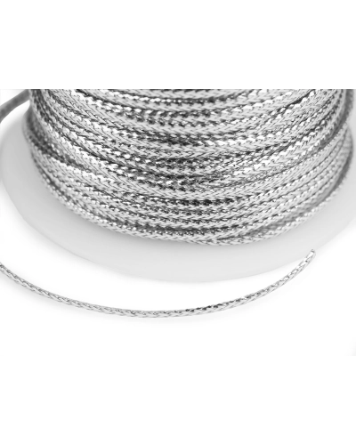Șnur plat lurex, gol în interior, lățime 2 mm - 1 buc. | Mimib