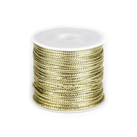 Șnur plat lurex, gol în interior, lățime 2 mm - 1 buc. | Mimib