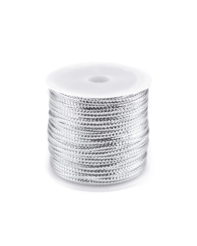 Șnur plat lurex, gol în interior, lățime 2 mm - 1 buc. | Mimib
