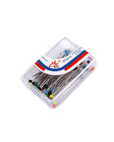 Bolduri cu cap din sticlă, lungime 31 mm - 1 cutie | Mimib