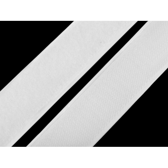 Bandă arici autoadezivă, complet (puf + scai), alb, 30 mm - 1 m | Mimib