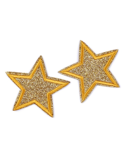 Aplicație termoadezivă - stea cu paiete - 2 buc. | Mimib