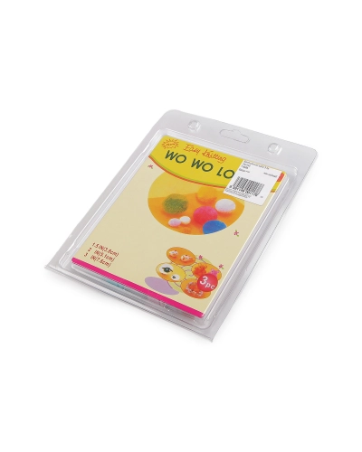 Set confecţionat pompoane, 3 dimeniuni - 1 set | Mimib