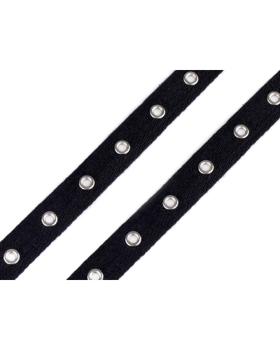Bandă bumbac cu ocheți metalici, lățime 20 mm - 1 m | Mimib