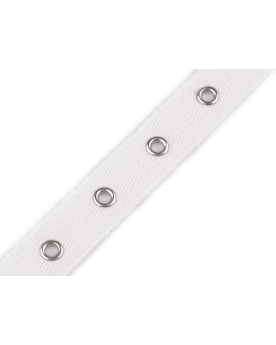 Bandă bumbac cu ocheți metalici, lățime 20 mm - 1 m | Mimib