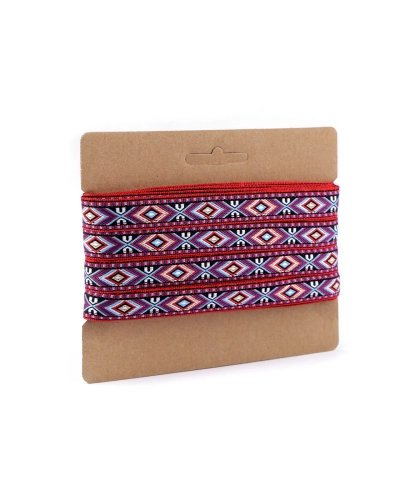 Panglică țesută, motiv indian, lățime 16 mm - 1 m | Mimib