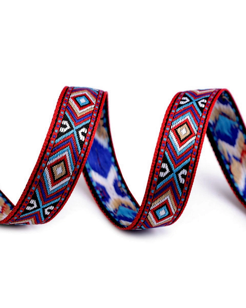 Panglică țesută, motiv indian, lățime 16 mm - 1 m | Mimib