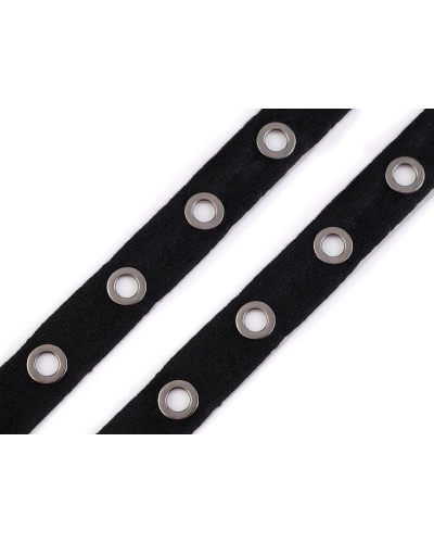 Bandă bumbac cu ocheți metalici, lățime 24 mm - 9 m | Mimib