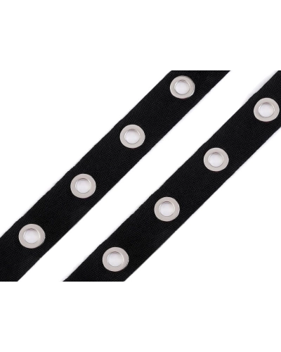 Bandă bumbac cu ocheți metalici, lățime 24 mm - 9 m | Mimib