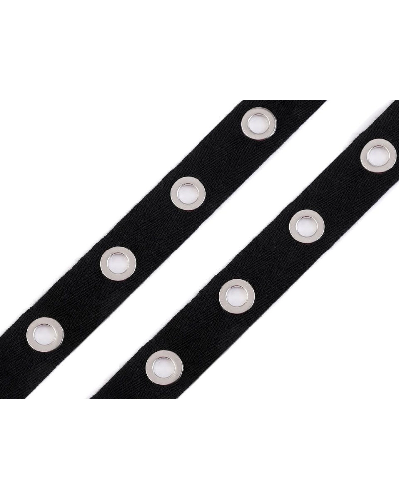 Bandă bumbac cu ocheți metalici, lățime 24 mm - 9 m | Mimib