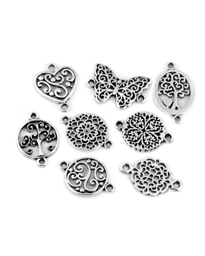 Filigránový dekoračný našívací motýľ, mandala, srdce, strom života - 5 ks | Mimib