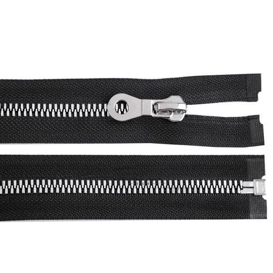 Kostený zips, imitácia kovu No 8 dĺžka 80 cm bundový - 1 ks | Mimib