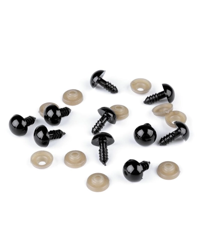 Ochi pentru jucării cu dispozitiv de siguranță, Ø12 mm - 10 set | Mimib
