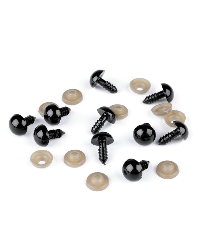 Ochi pentru jucării cu dispozitiv de siguranță, Ø12 mm - 10 set | Mimib