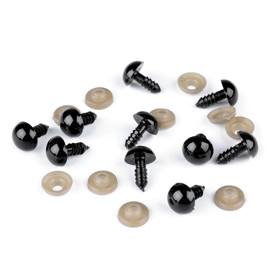Ochi pentru jucării cu dispozitiv de siguranță, Ø12 mm - 10 set | Mimib