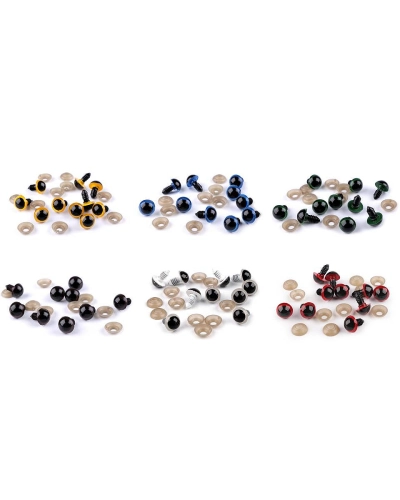 Ochi pentru jucării cu dispozitiv de siguranță, Ø14 mm - 10 set | Mimib