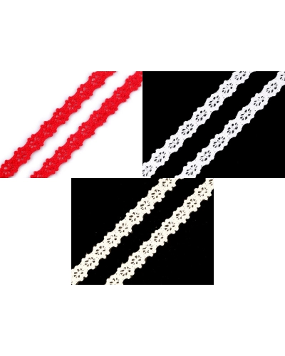 Dantelă bumbac croşetată, lățime 12 mm - 22.5 m | Mimib