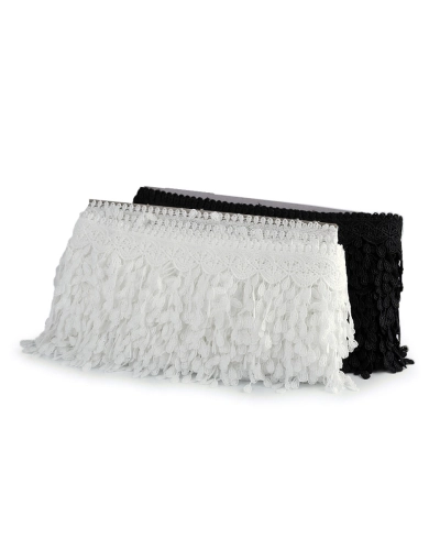 Dantelă vaporoasă cu franjuri, lățime 80 mm - 1 m | Mimib