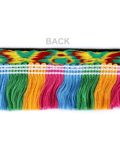 Bandă cu franjuri, motiv indian, lățime 50 mm - 1 m | Mimib