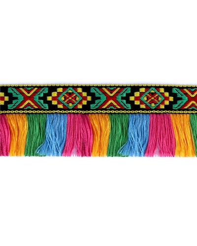 Bandă cu franjuri, motiv indian, lățime 50 mm - 1 m | Mimib