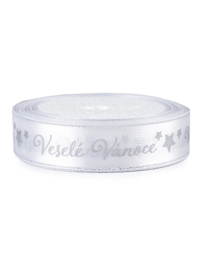 Satin Ribbon Merry Christmas, width 20 mm - 18 m | Mimib