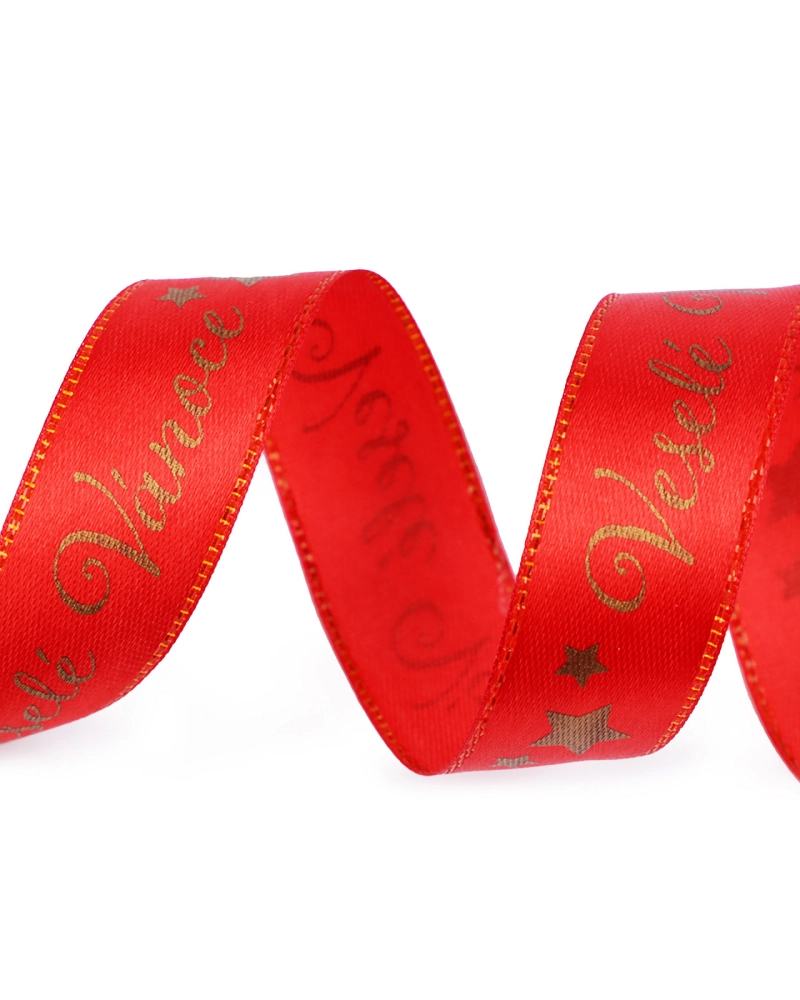 Satin Ribbon Merry Christmas, width 20 mm - 18 m | Mimib