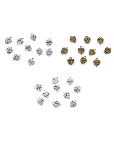 Pandantiv inimioară, 10x12 mm - 10 buc. | Mimib