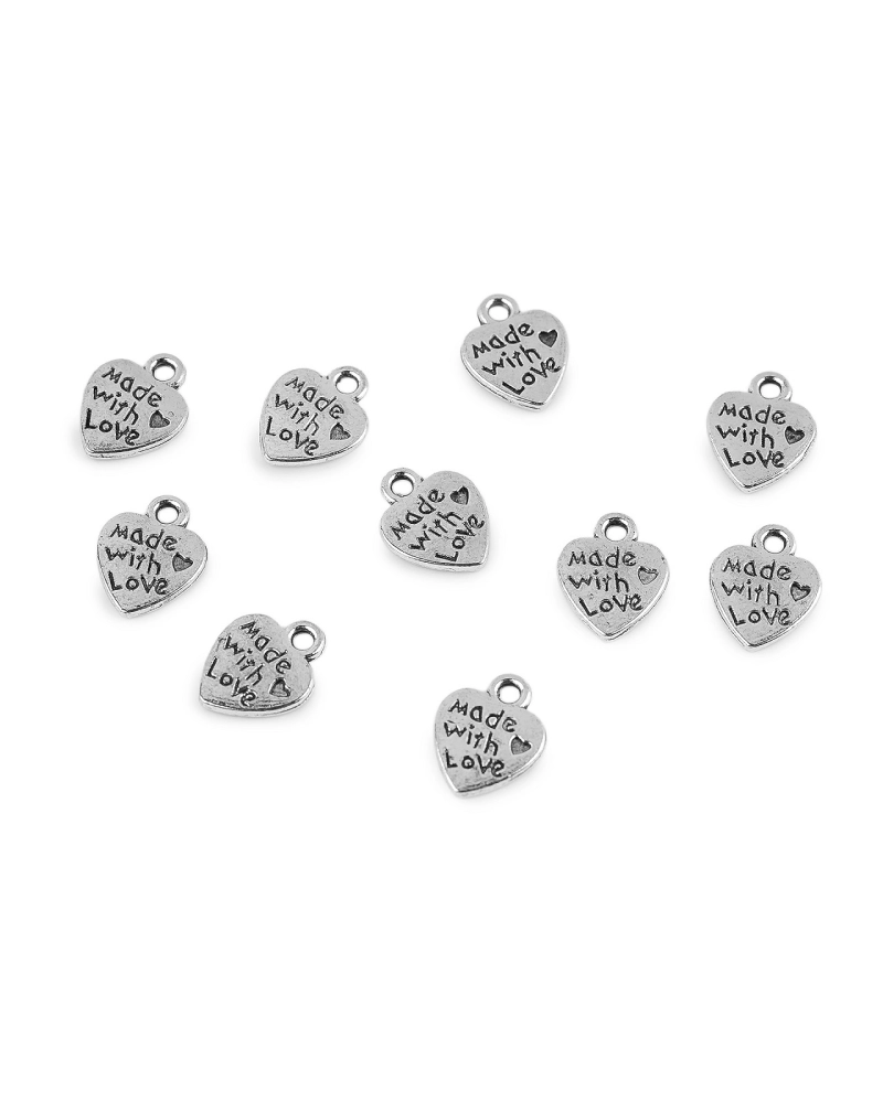 Pandantiv inimioară, 10x12 mm - 10 buc. | Mimib