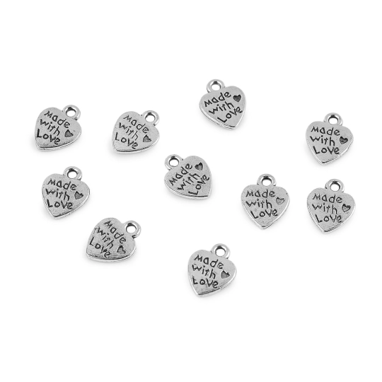Pandantiv inimioară, 10x12 mm - 10 buc. | Mimib