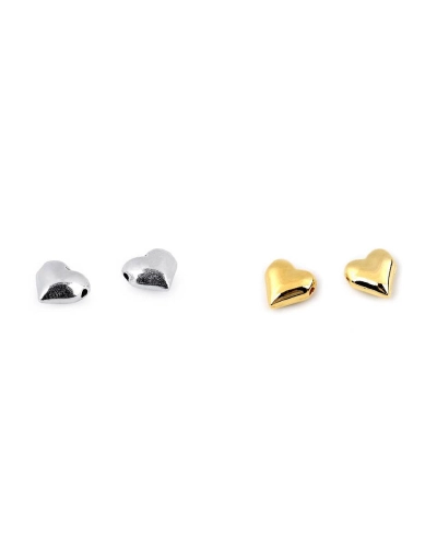 Mărgele metalice inimioară, 8x8 mm - 10 buc. | Mimib