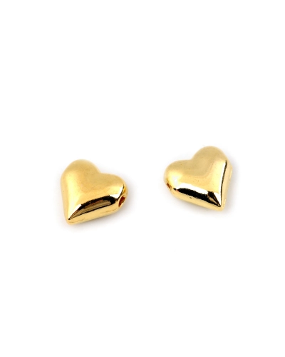 Mărgele metalice inimioară, 8x8 mm - 10 buc. | Mimib