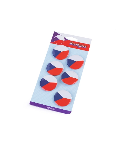 Insignă steag Czech Republic Flag, Ø3.5 cm - 1 buc. | Mimib