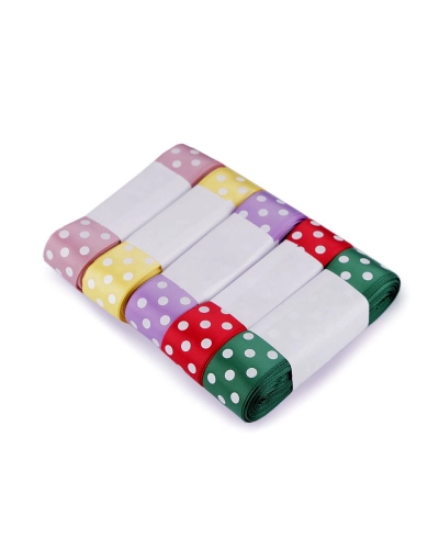 Panglică satin cu buline, lățime 25 mm - 90 m | Mimib