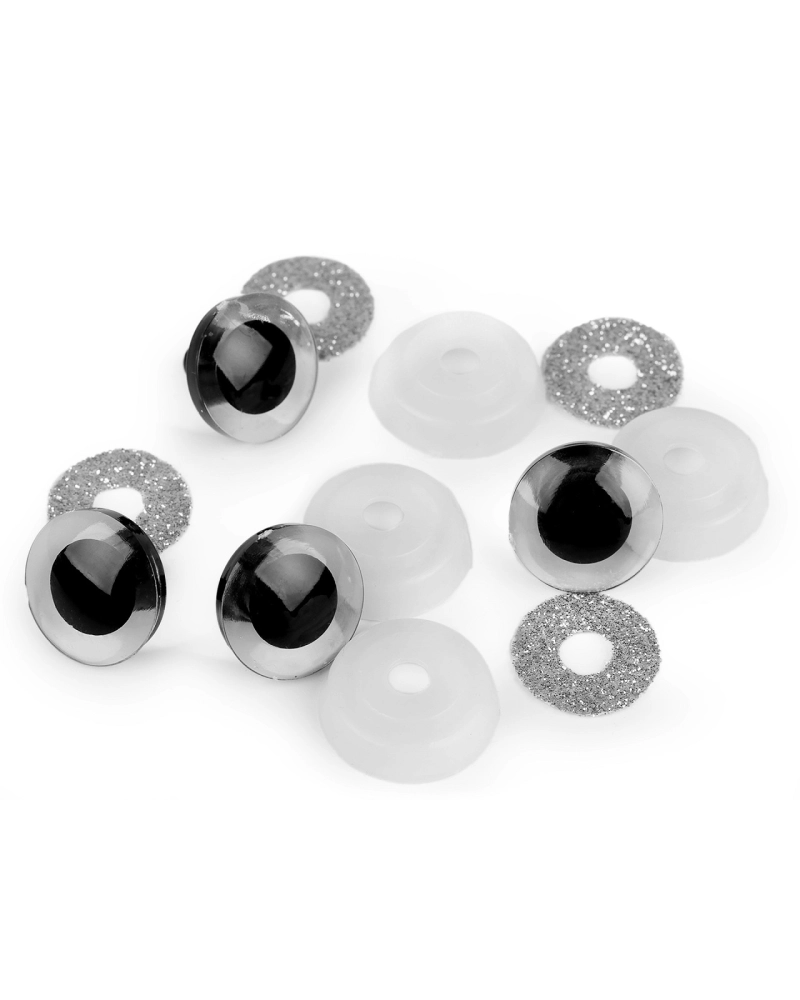 Oči glitrové s poistkou Ø20 mm - 4 sada | Mimib