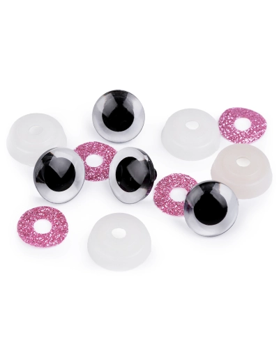 Oči glitrové s poistkou Ø20 mm - 4 sada | Mimib